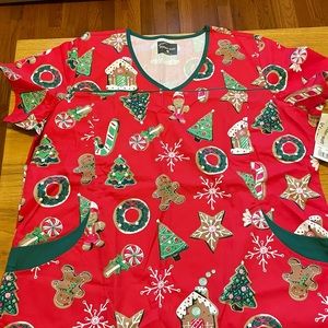 Christmas scrub top.